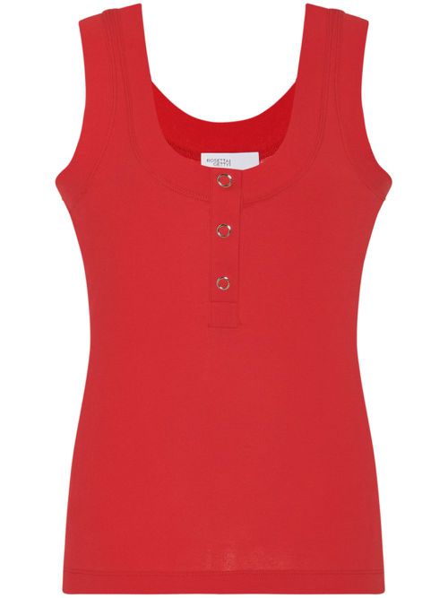 Organic cotton henley top - Red