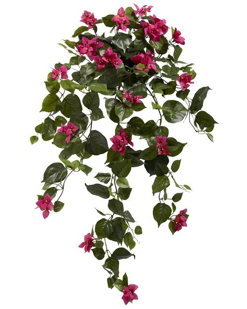 Set of Two 37in Bougainvillea Hanging Artificial Plants