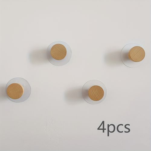 TEMU 2pcs/4pcs Polished Wooden Wall Hooks- , , Suitable Outerwear, Hats, Scarves, Towels In Bedrooms And Bathrooms, | Elegant | , Hanging Hook