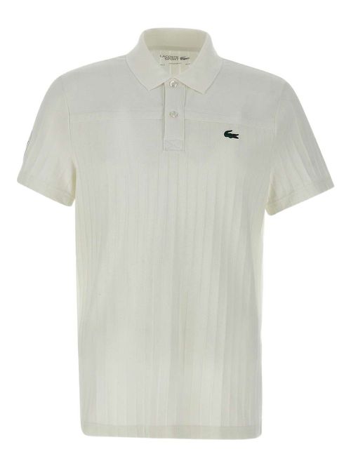 Lacoste logo-patch polo shirt - White