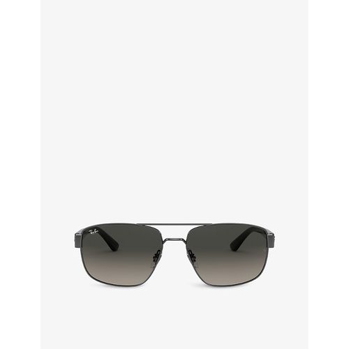 Womens Grey RB3663 Aviator-frame Metal Sunglasses