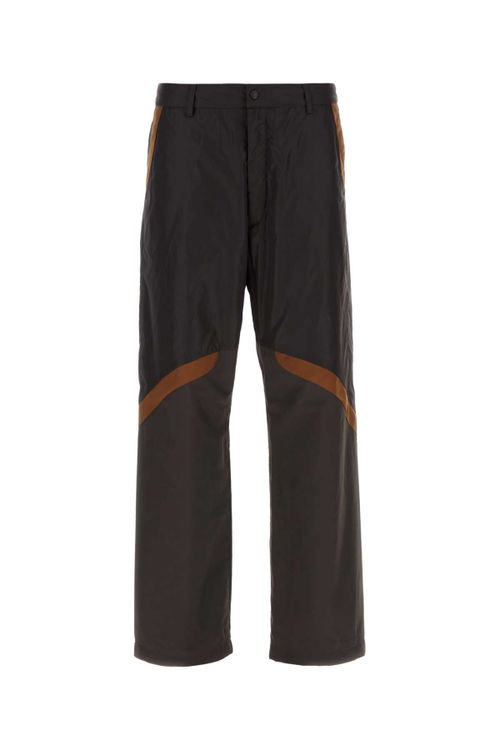 Nylon Color-Block Trousers — Gray