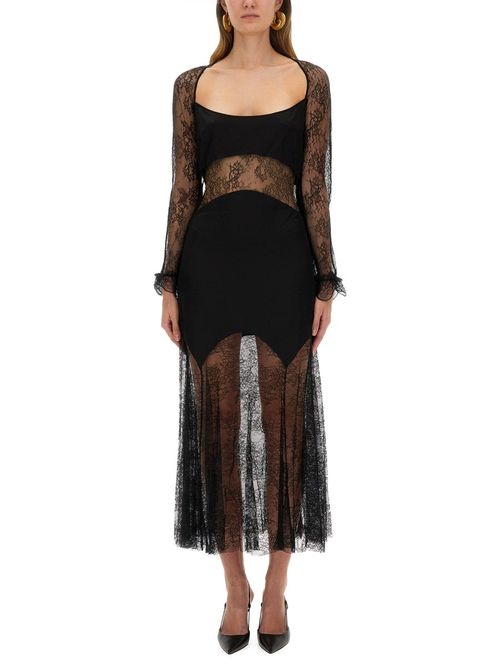 Long Open Neck Lace Dress