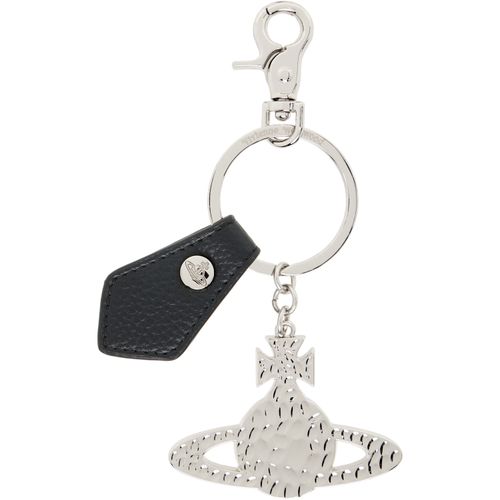 Silver Hammered Orb Keychain