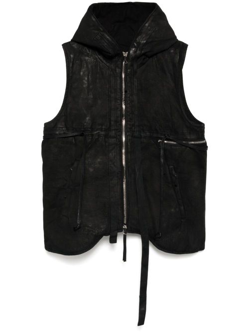 Padded hooded vest - Black