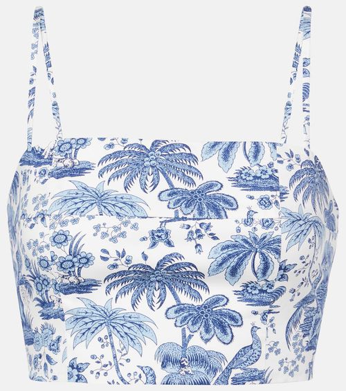 Federico printed cotton crop top