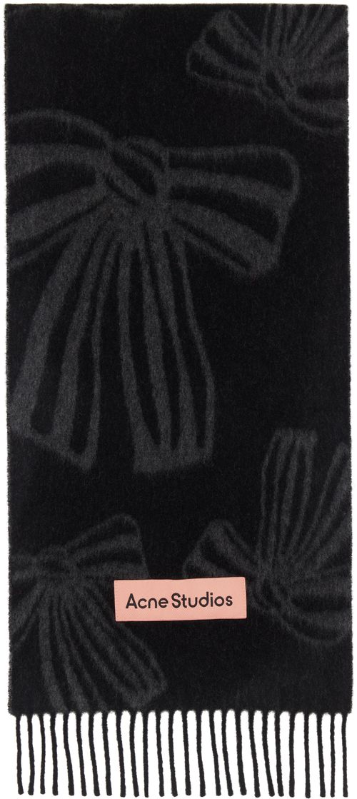 Acne Studios Black & Gray Cashmere Jacquard Scarf