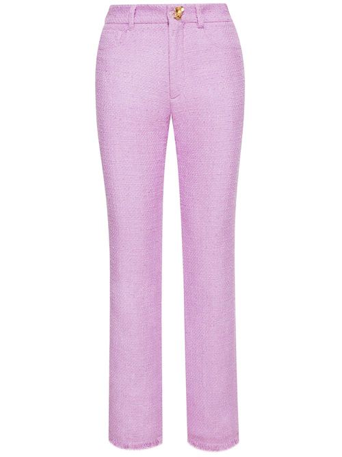 Cropped tweed trousers - Pink