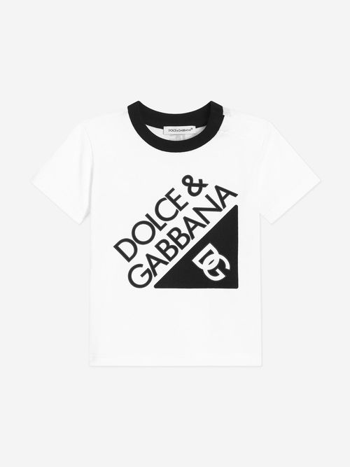 Dolce & Gabbana Baby Boys Logo T-Shirt in White 12 - 18 Mths
