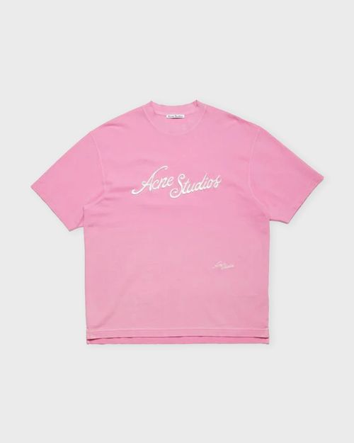 Acne Studios T-Shirt Logo Relaxed Fit Pink
