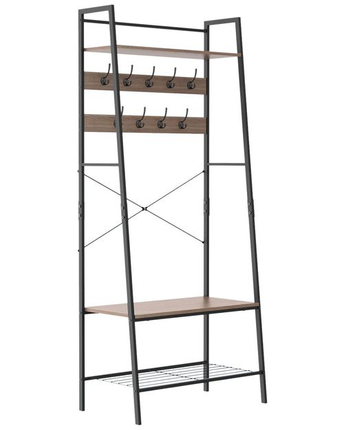 ClosetMaid Steel Frame Entryway Bench With 9 Hooks & Shoe Storage Rack