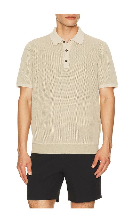 Rhone Mercer Knit Polo in Brown. XXL/2X. Also in M, S, XL/1X
