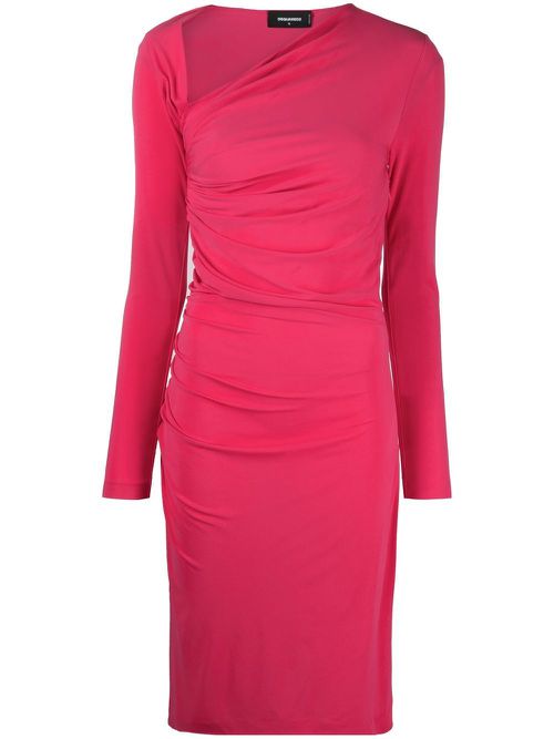 Ruched midi dress - Pink