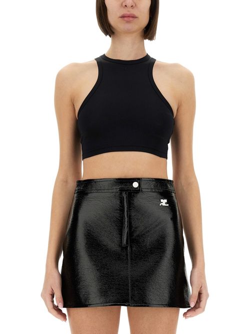 Black Solid Halter Neck Top