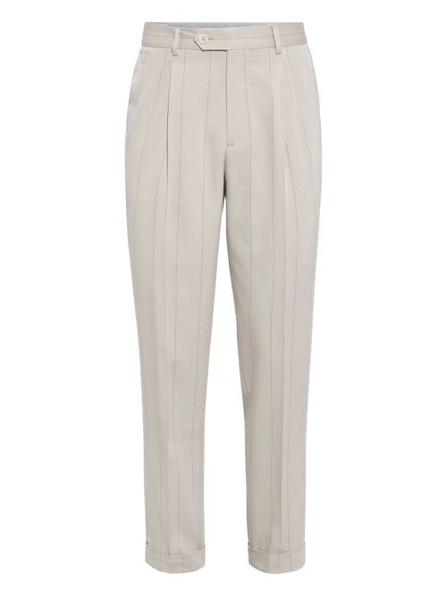 Pinstripe tailored trousers - Neutrals