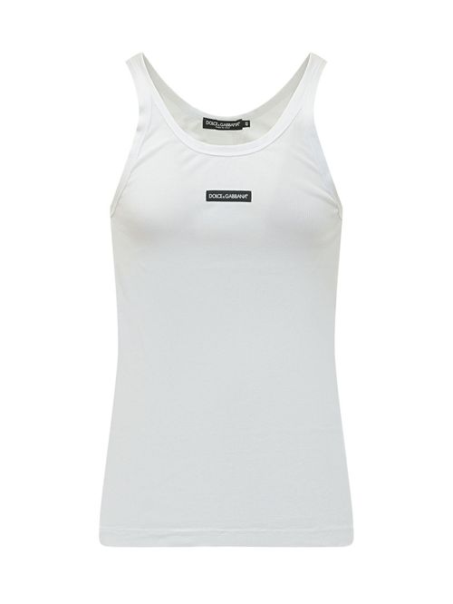 White Round Neck Tank Top