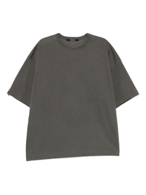 SONGZIO asymmetric cut autograph T-shirt - Grey