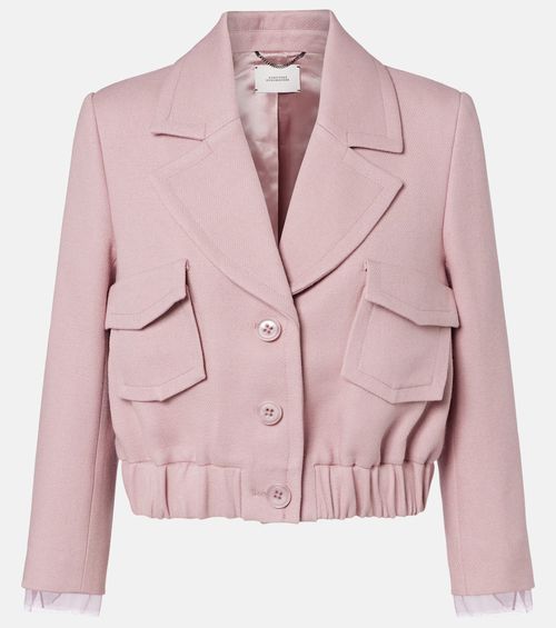 Layered Coolness organza-trimmed cropped jacket