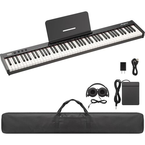 Garvee Piano Keyboard 88 Keys Semi-weighted, Full- Electric Keyboard Piano for Beginners,Portable Keyboard with Headphones,Sustain Pedal,Handbag,Bluetooth, USB MIDI