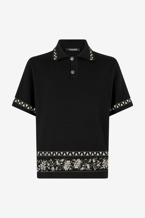 Knitted Polo Shirt With Jacquard Pattern