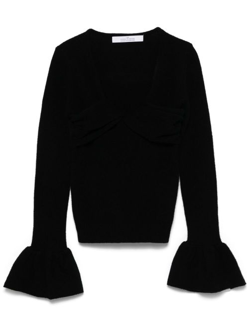 Cross-knitted sweater - Black