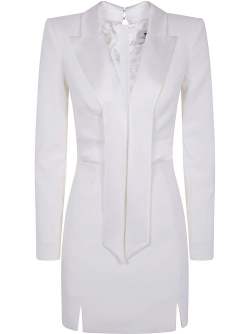 Crepe tuxedo mini dress - White