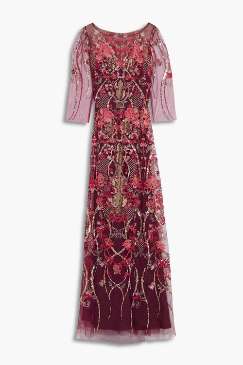 Marchesa Notte - Embellished tulle gown - Purple - US 0