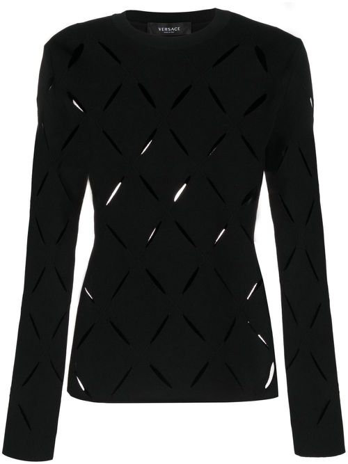 Cut-out knitted jumper - Black
