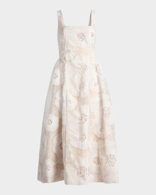Arianna Tulle Flower Beaded Dress