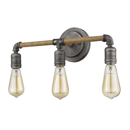 Antique Gray Three Light Vanity from the Grayson Collection