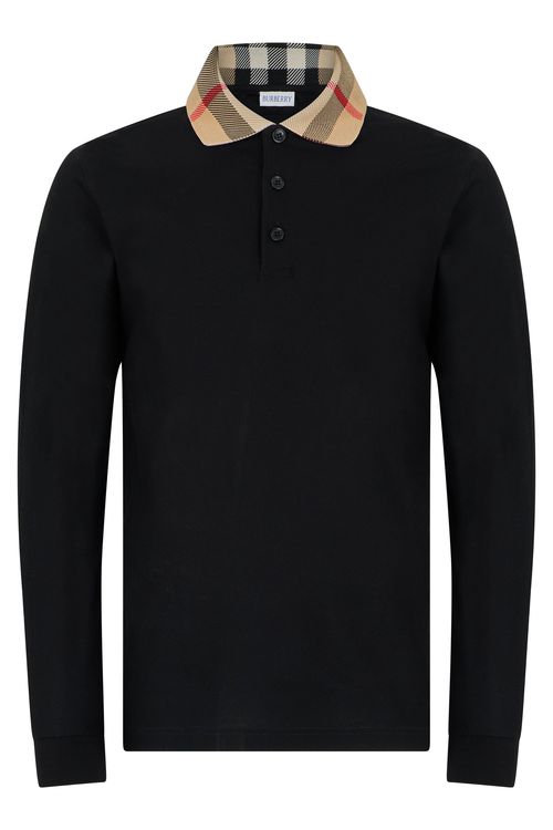 Cotton Long-Sleeve Polo Shirt
