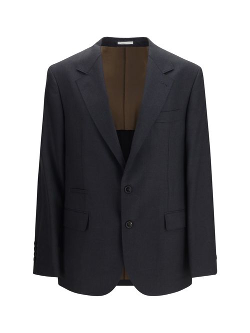 Wool Houndstooth Blazer — Gray