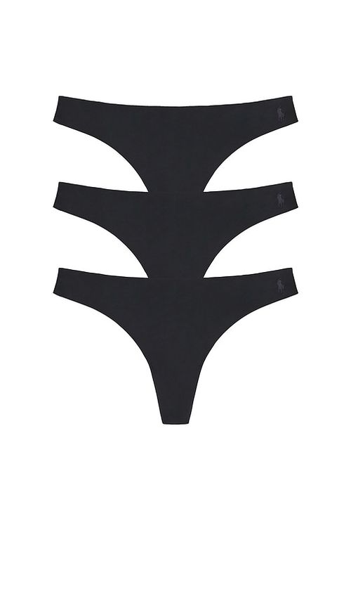 Polo Ralph Lauren Intimates Micro Thong 3 Pack in Black. - S also in