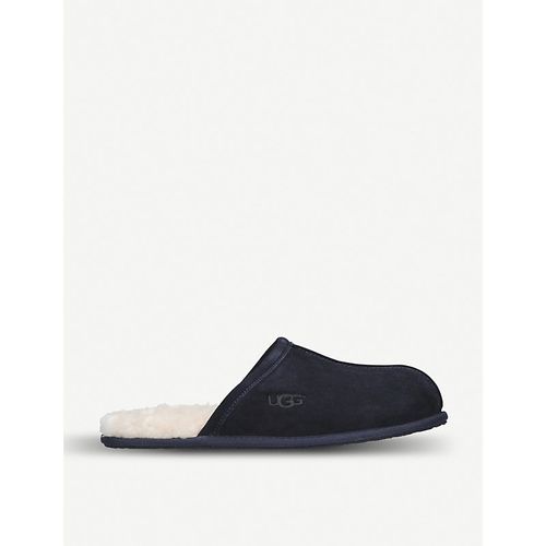 Mens Navy Scuff Sheepskin Slippers
