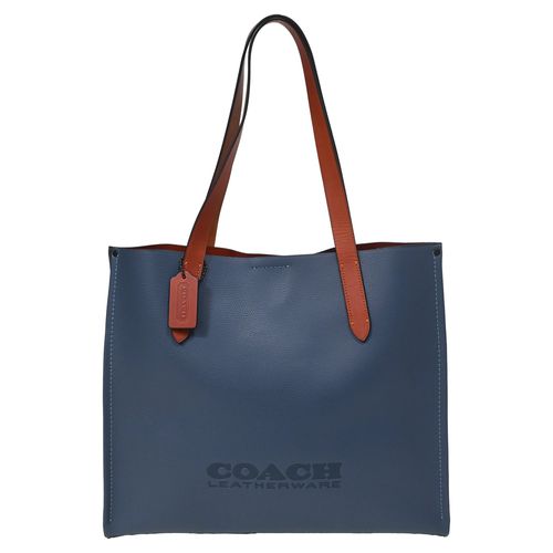 Relay Tote Bag in Blue Leather