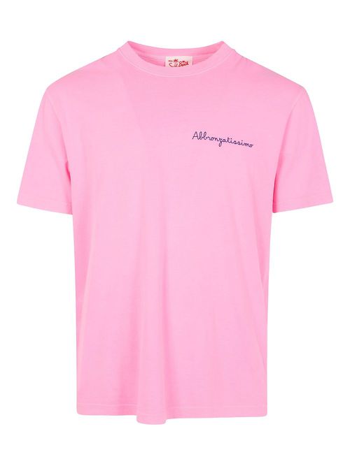 Embroidered cotton t-shirt - Pink