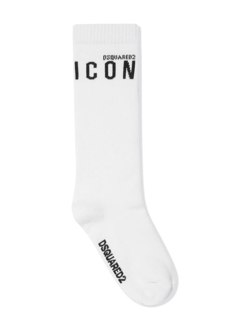 Logo-jacquard socks - White