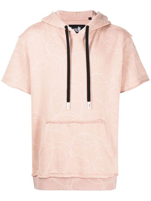 Laser short-sleeve hoodie - Pink