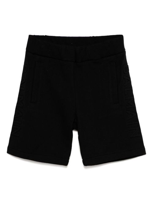 Embossed-logo shorts - Black