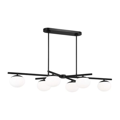 Visual Comfort Studio Lune 6-Light Chandelier in Aged Iron by Ellen Degenere
