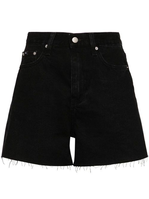 High-rise denim shorts - Black