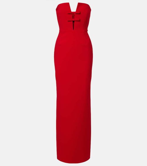 Noa bow-detail strapless gown