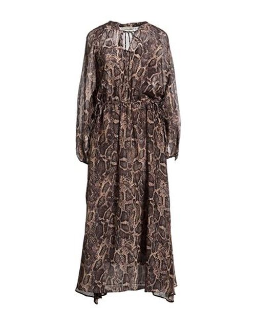 Woman Maxi dress Beige Size 4 Cotton, Silk