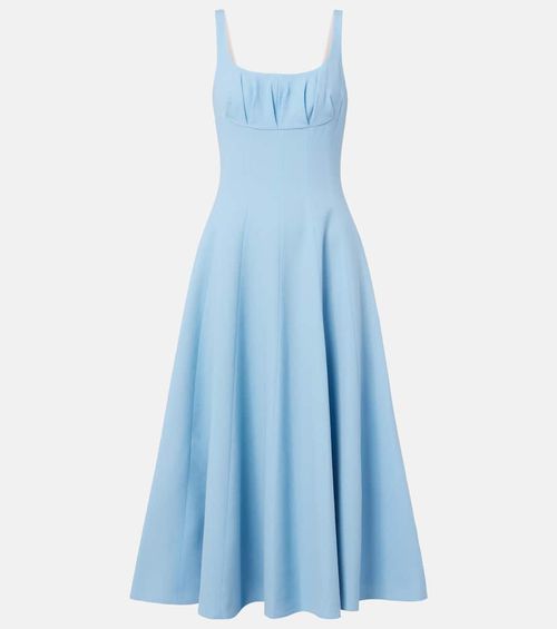 Collins pleated wool crêpe midi dress