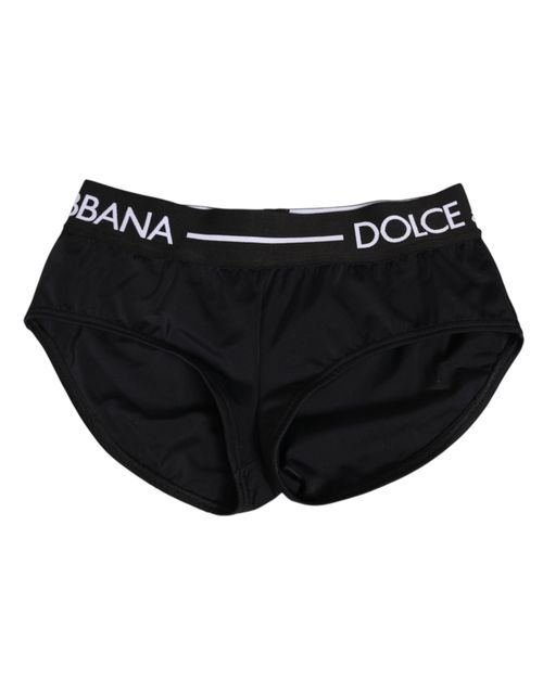 Logo Waistband Briefs — Black