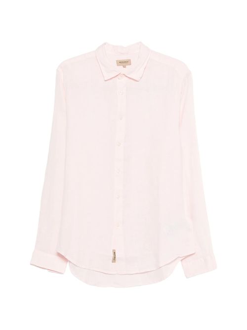 Men's Linen Long-Sleeve Button-Front Shirt