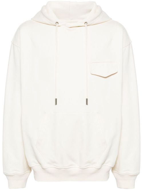 Brush Strokes graphic-print cotton hoodie - Neutrals