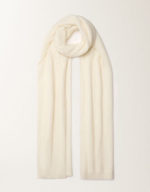 Mohair scarf with micro sequins, raffia