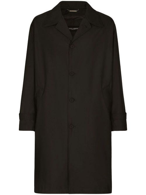 DG Essentials logo-plaque trench coat - Black