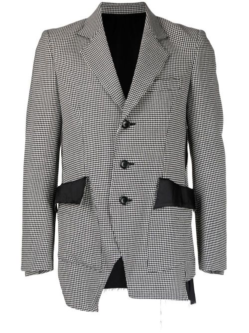 Houndstooth layered blazer - Black
